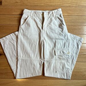 Reformation Off-White Wide Leg Pants